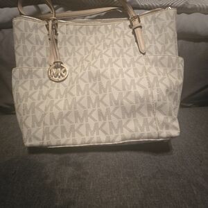 Michael Kors Cream Monogram Tote